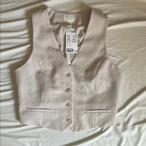 Light Beige Button-Up Vest